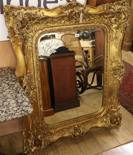 A Victorian style gilt framed wall mirror W.103cm